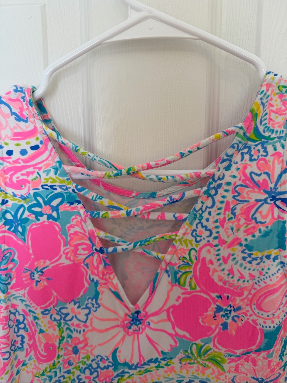 Lilly Pulitzer ( girls size 12 ) Pink Multicolor Floral Paisley Tank Dress - Picture 4 of 5